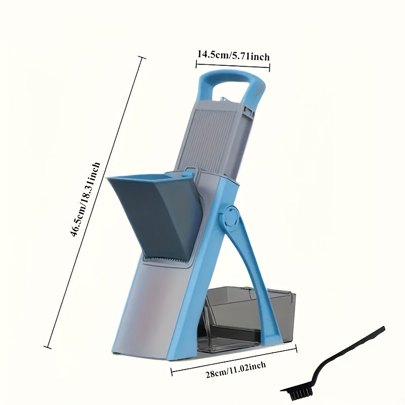 Hand-Powered Vegetable Mandoline Slicer with Grater, Compact Kitchen Cutter