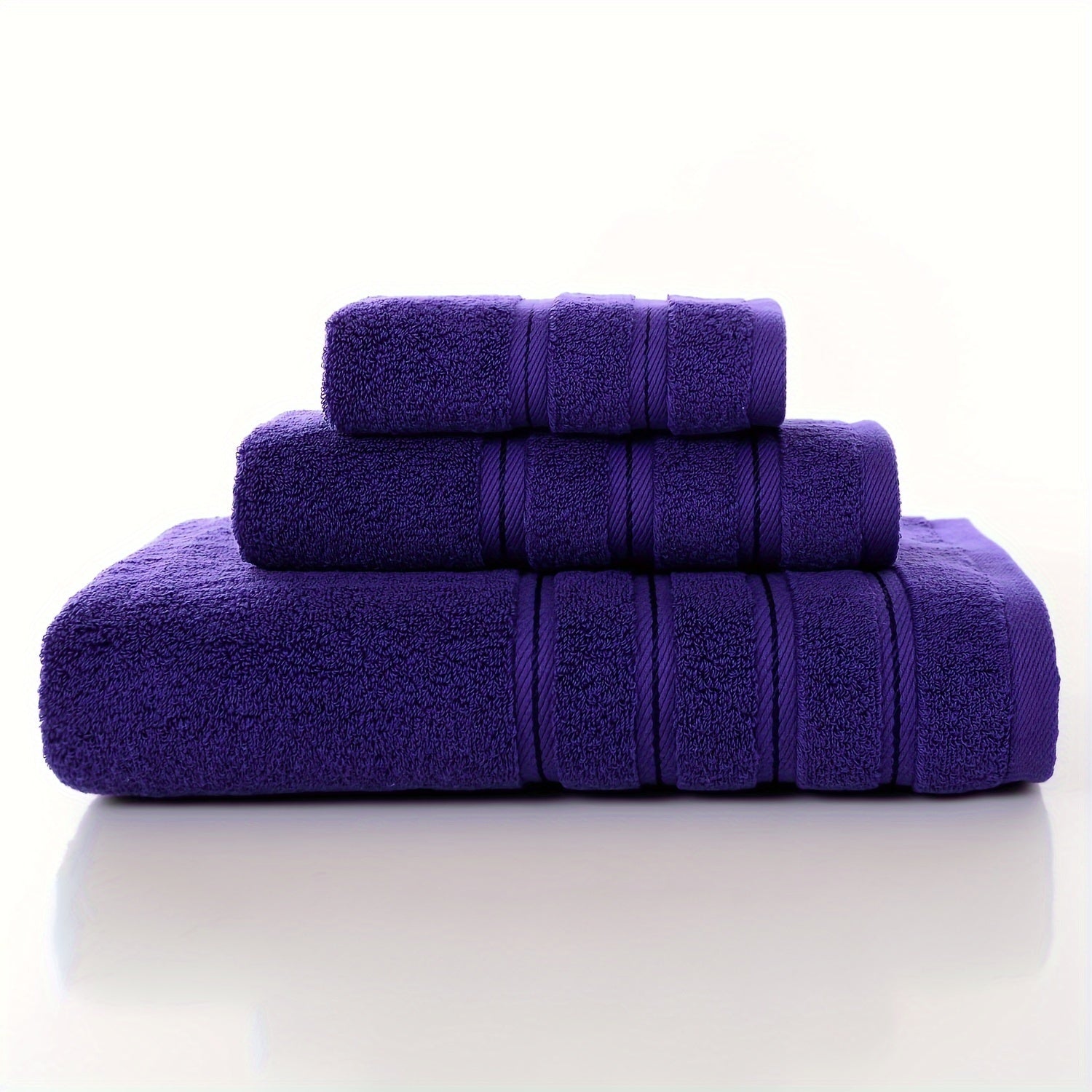 Absorbent Bath Towel Set 3/6 Pieces Bright Yellow for Hotel Home Travel