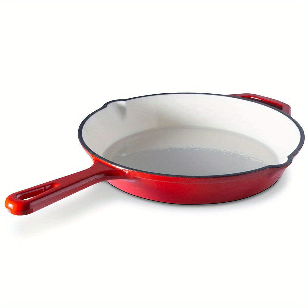 Sartén de hierro fundido esmaltado antiadherente de 25cm con asas para todo tipo de cocinas y horno