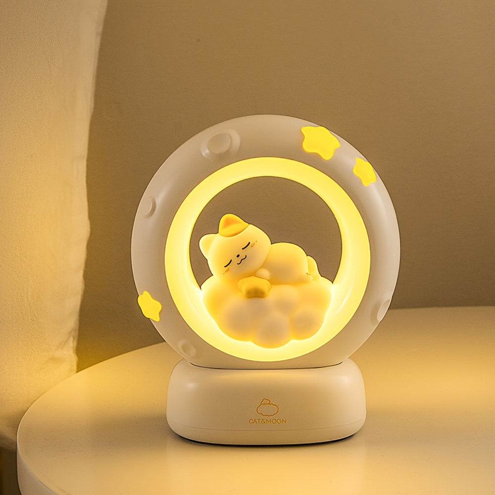 USB-Powered Night Light with Tap Dimmer for Bedroom Decor