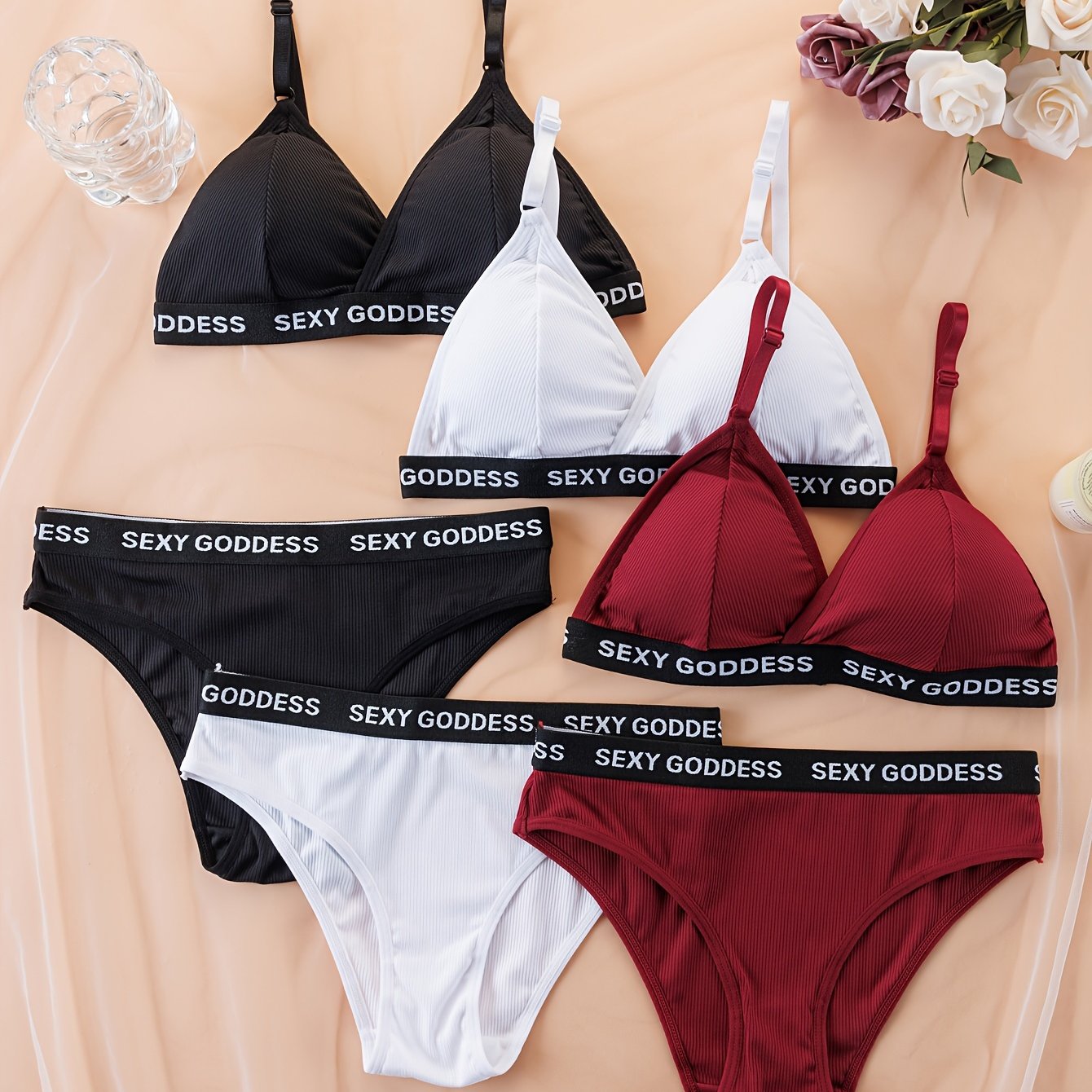 Women's Backless Lingerie Set with Removable Padding and High Support Briefs in Solid Colors