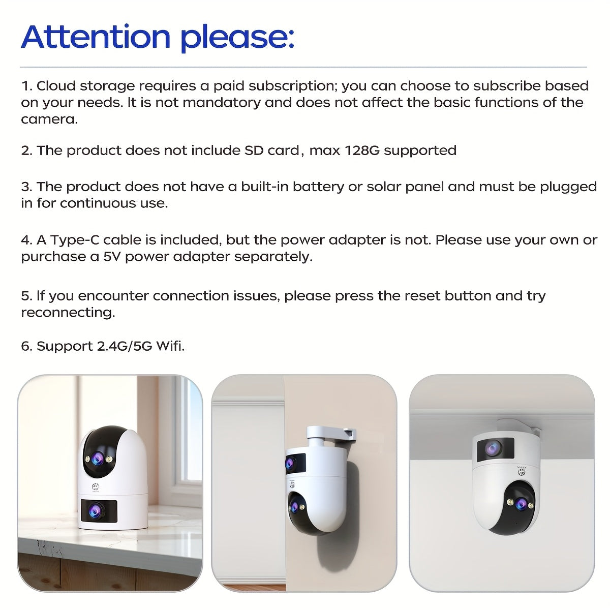 Rangli kechki ko'rish bilan HD xavfsizlik kamerası, harakatni aniqlash, smartfon ilovasi, ichki 1080p