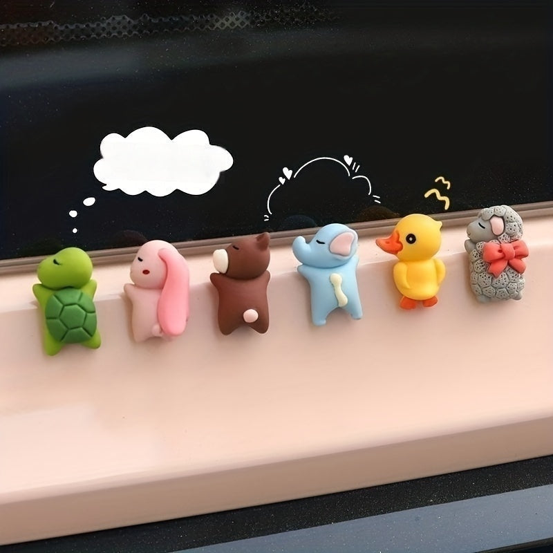 6 dona Yoqimli Hayvonlar Avtomobil Ichki Dekoratsiyalari Quyon Qo'y Turtka Dekoratsiyalari
