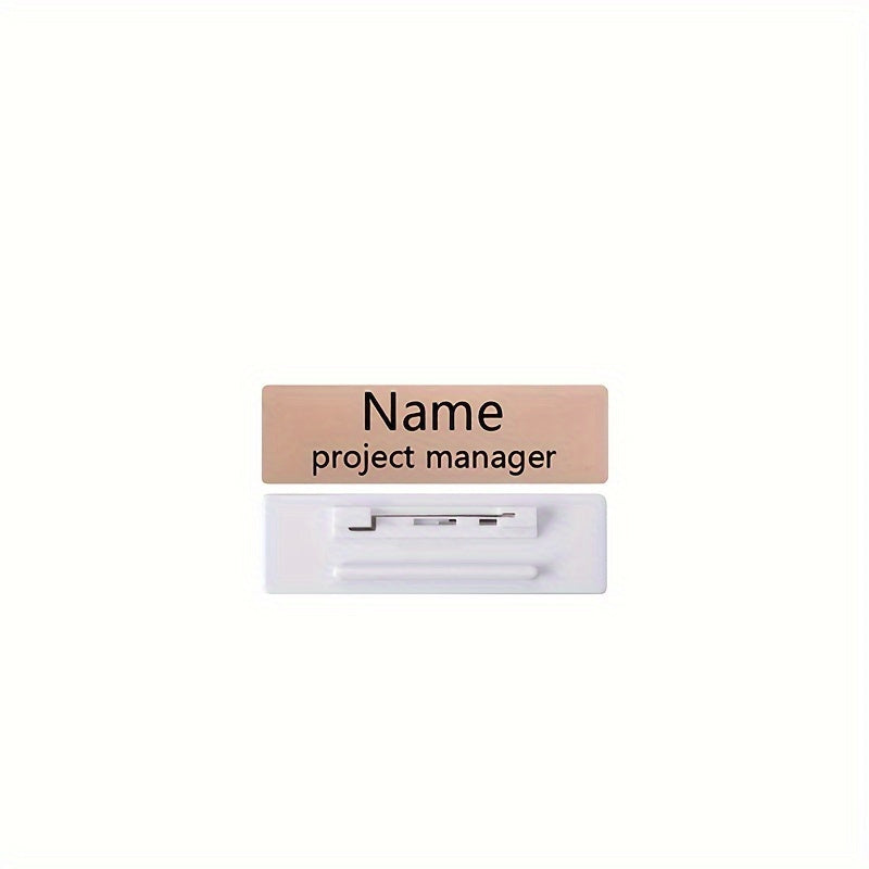 Personalized Engraved Name Badge Magnet with Custom Label or Pin