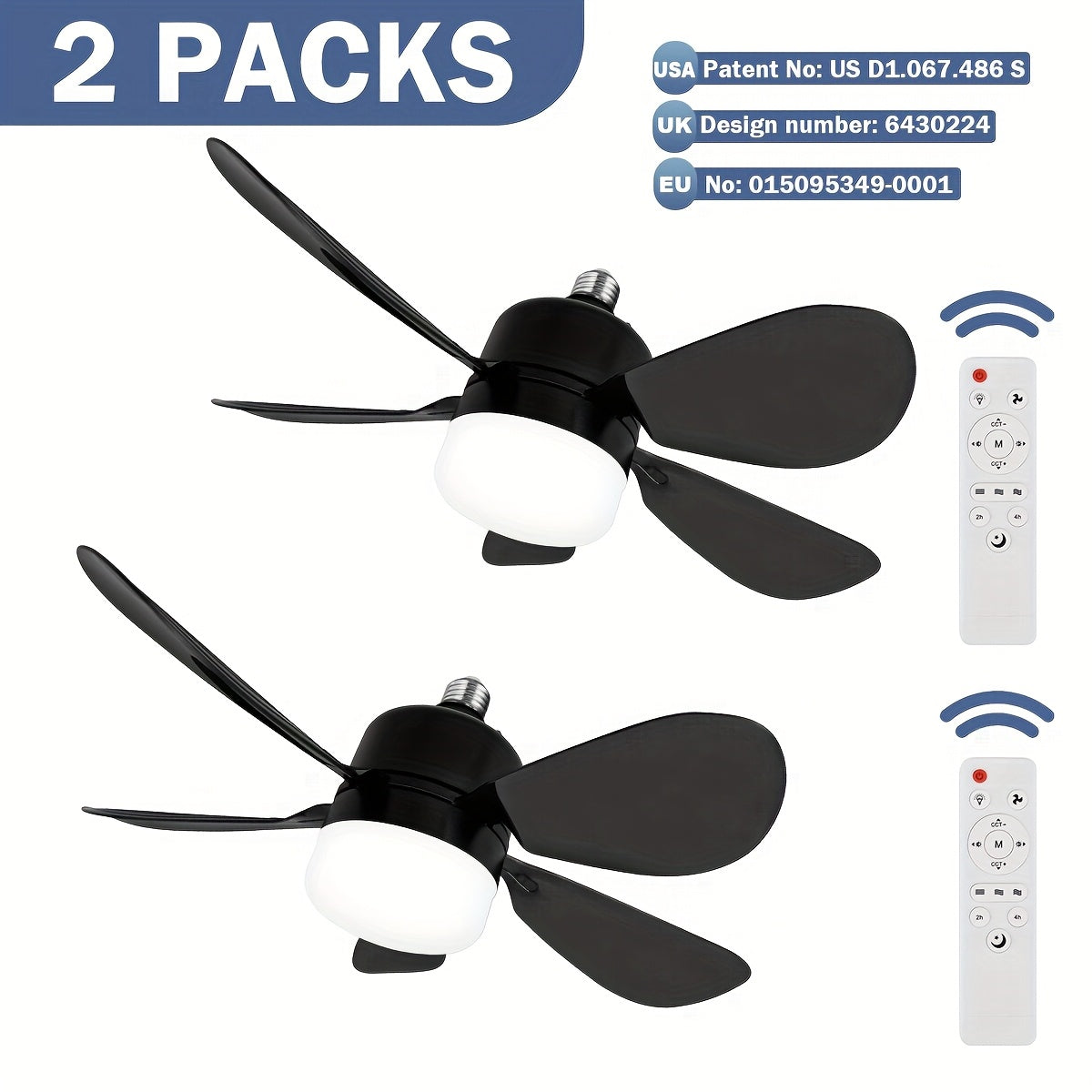 16-Inch LED Ceiling Fan with Tri-Color Temperature Control and Adjustable Speed