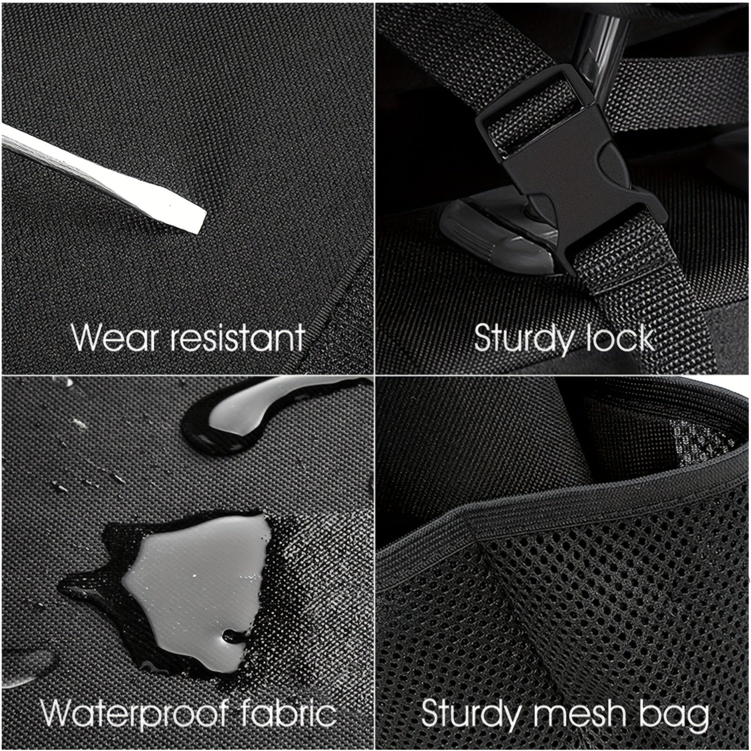 Organizador de maletero de coche negro, almacenamiento colgante con 8 bolsillos