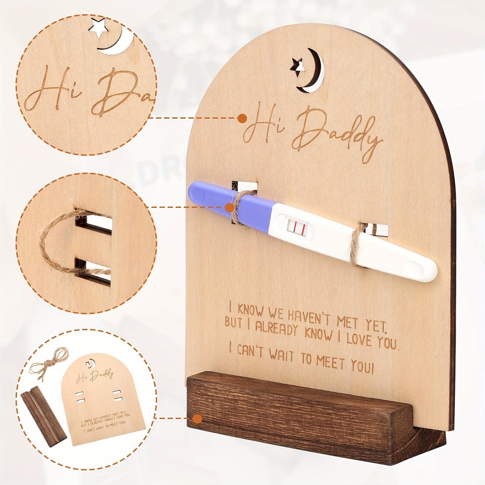 Деревянная рамка для коллажа с объявлением о беременности для будущих отцов с гравировкой, памятный сувенир