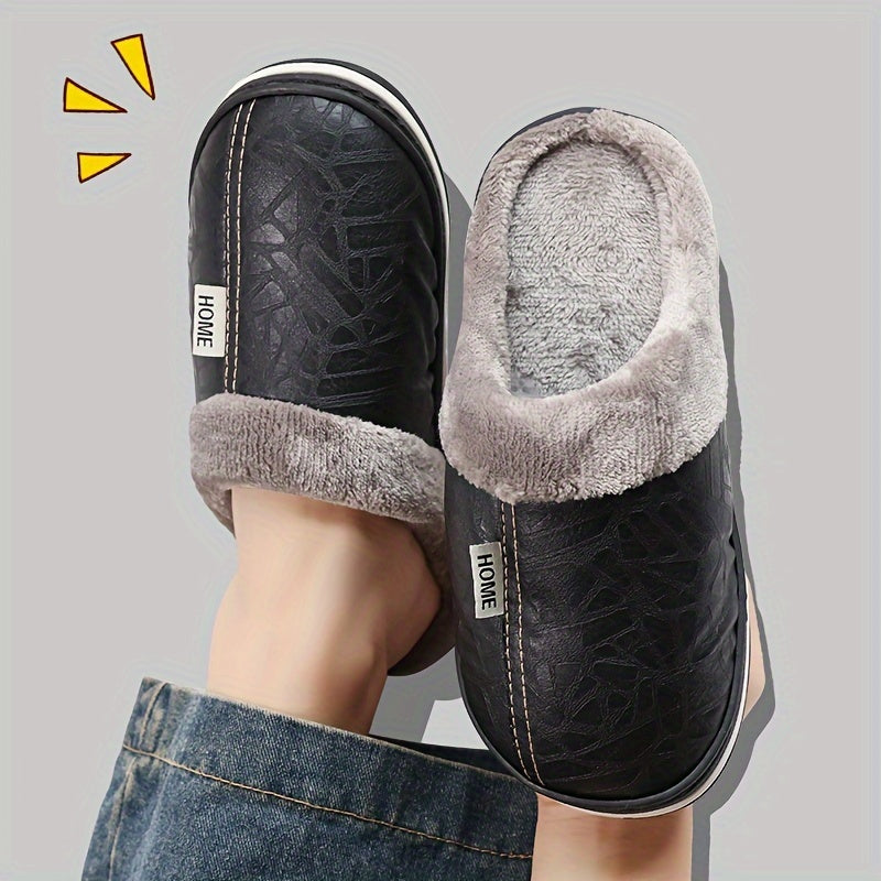 Erkaklar va ayollar uchun mo'ljallangan, plash bilan qoplangan, issiq, sirpanmaydigan, ichki va tashqi foydalanish uchun qishda mo'ljallangan dark blue uy va tashqi makon uchun shippaklar