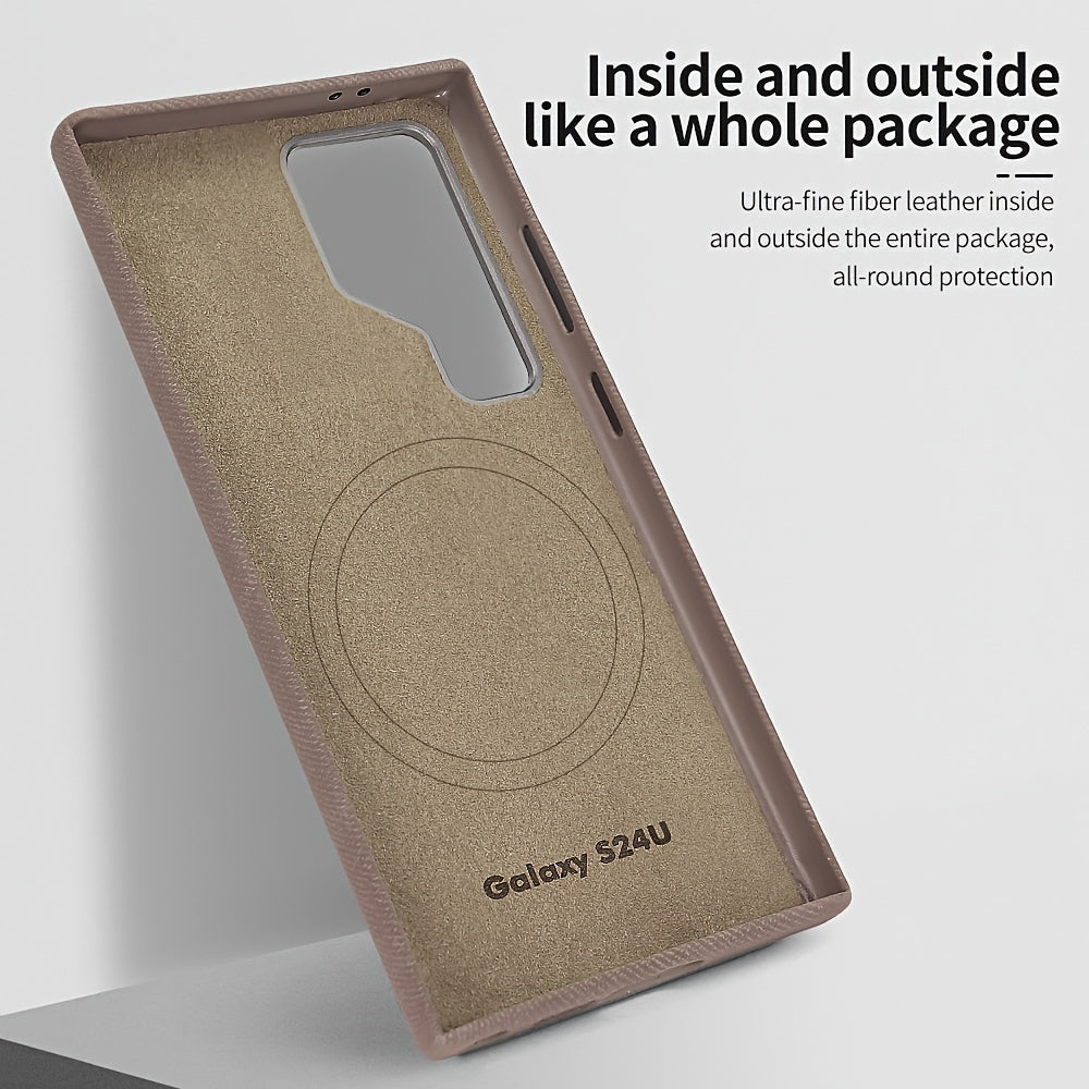 Magnetic Phone Case for Samsung Galaxy S24 Ultra Wireless Charging Polyester Fiber