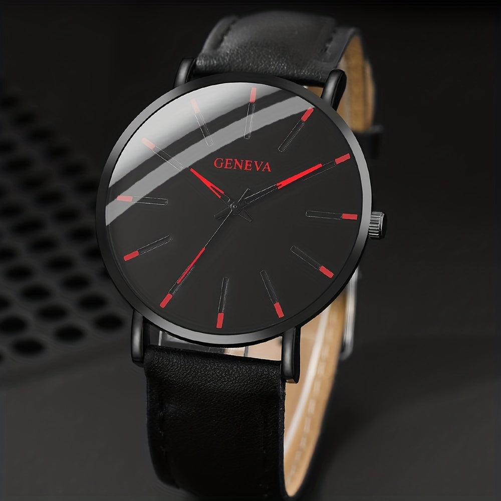 Men's Casual Jewelry Set with Quartz Watch Bracelet and Necklace