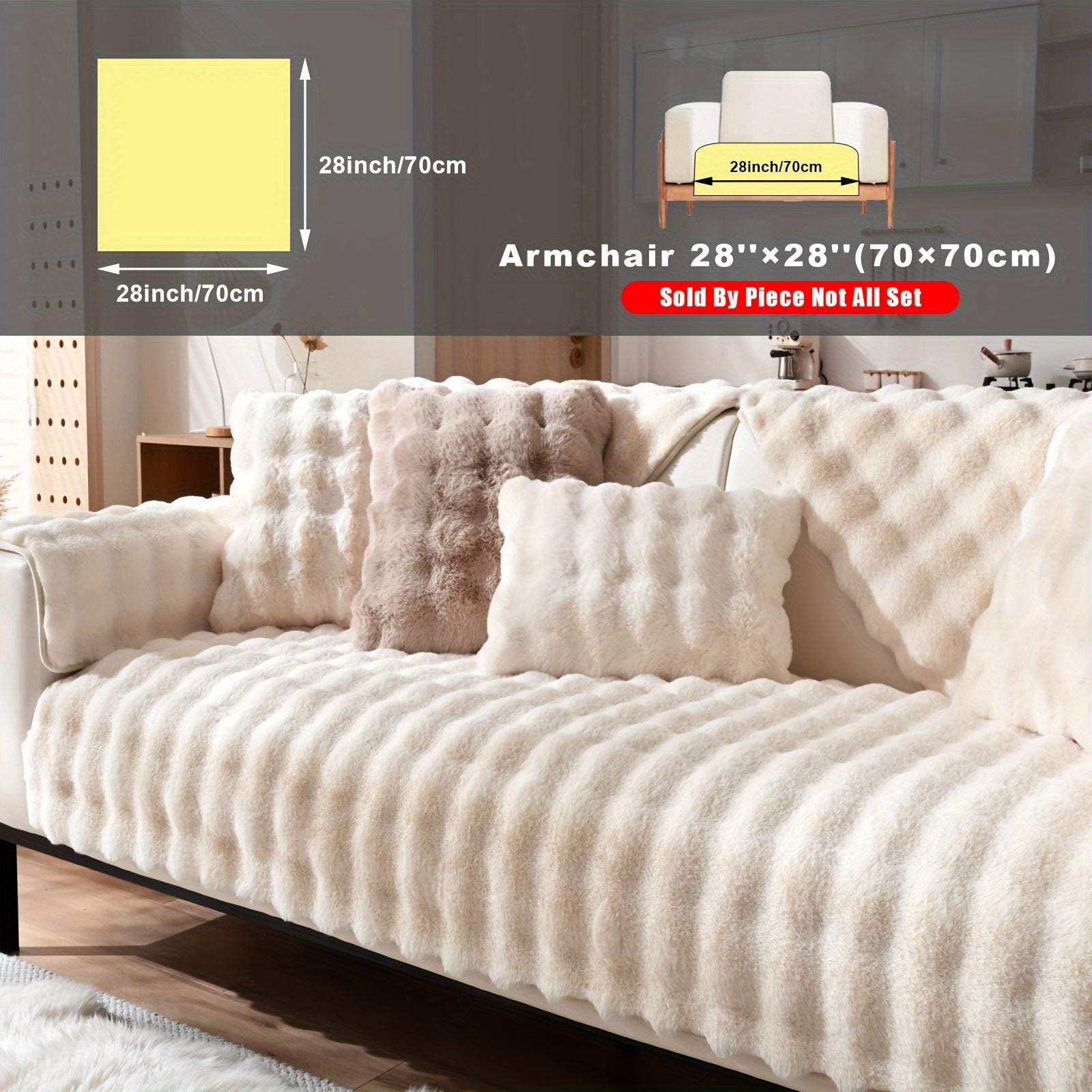 Накидка на диван из флиса для 2-4 местных диванов в 8 цветах, моющаяся в машине, дружелюбная к питомцам, современный дизайн