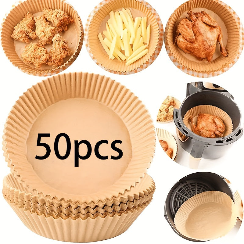 Бумажные подложки для аэрогриля с антипригарным покрытием, диаметр 19,99 см, маслостойкий пергамент для выпечки, запекания, микроволновки, с гофрированным краем