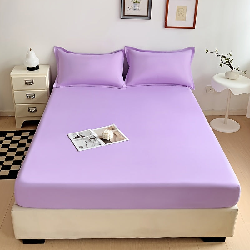 Sábana ajustada de microfibra transpirable, azul profundo, resistente a manchas, ropa de cama para todas las estaciones