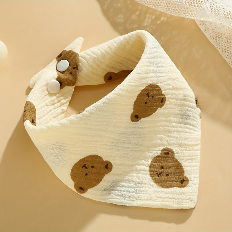 Juego de 5 baberos de alimentación para niños con diseño de dibujos animados suave y cierre de clic