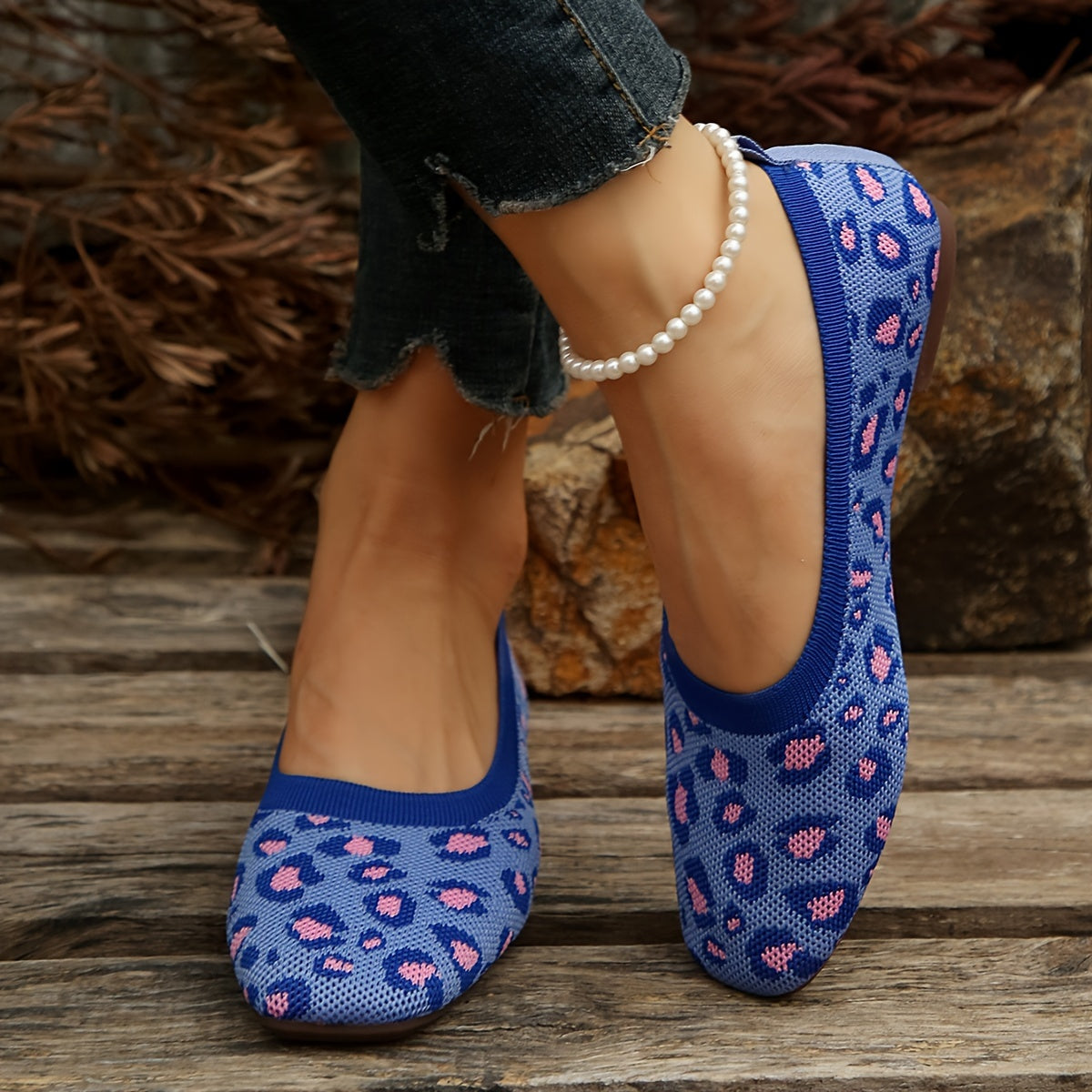 Zapatos planos casuales para mujer con suela ligera, transpirable y de TPR