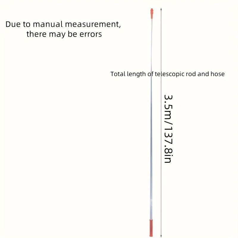 2 телескопические штанги с 3,3 м нержавеющим шланговым распылителем для высоконапорного распыления при поливе, покраске и сельском хозяйстве.