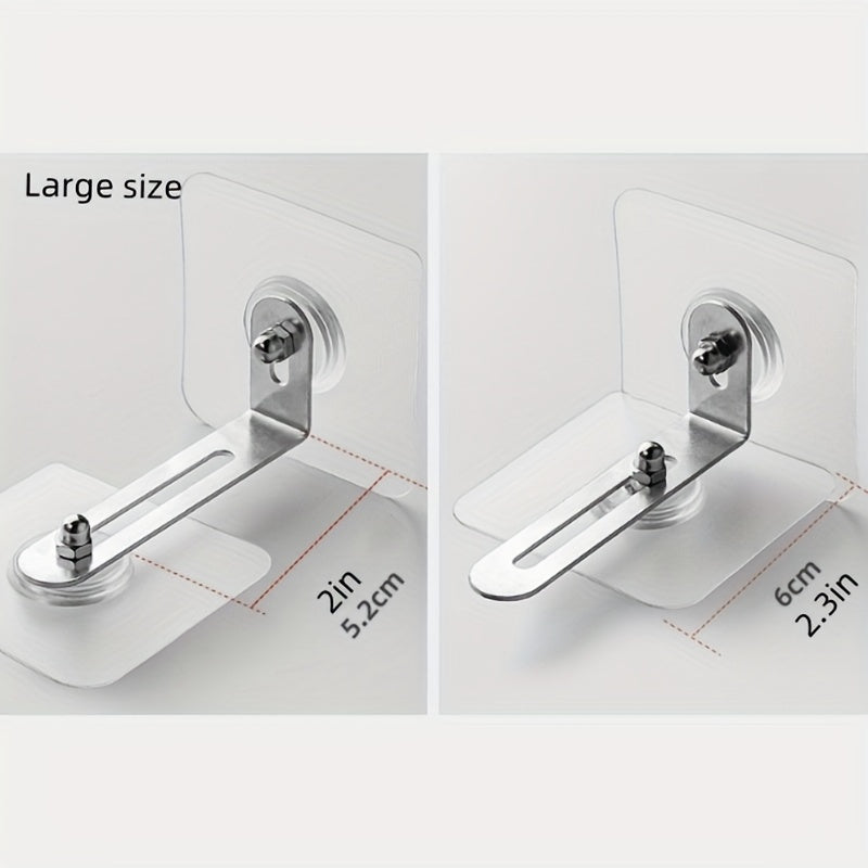 2pcs Child Safety Furniture Anchors No-Drill Anti-Tip Metal Brackets for Cabinets and Bookshelves