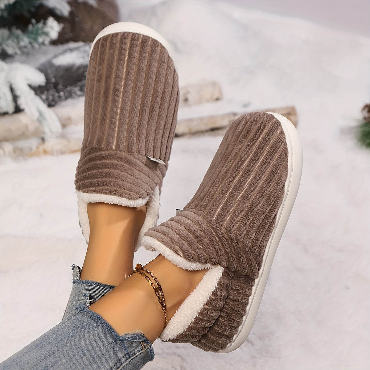 Women's Winter Slipper Boots Soft Plush Interior Slip-On Indoor Outdoor