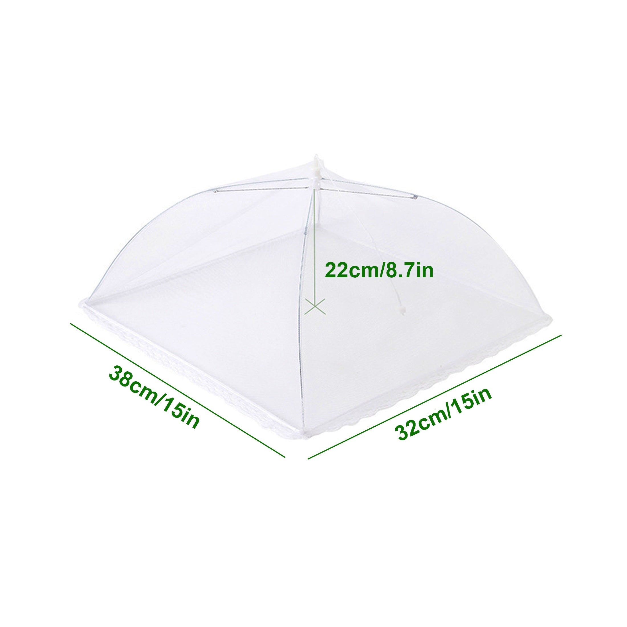 White Mesh Food Cover, Foldable, Insect and Mosquito Net, Easy to Clean, for Camping and Dining
