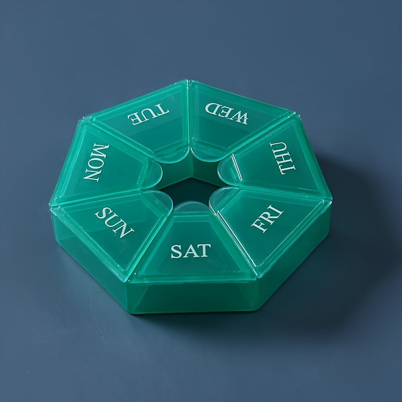 Multicolor Portable 7-Grid Pill Organizer Contraceptive Storage Box