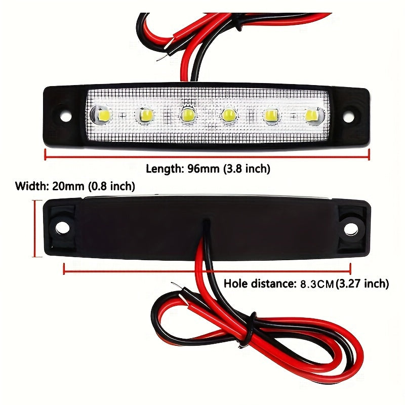 8PCS 6-LED Neon Rock Light Bars for Buses Boats Trucks RVs with Bright 12V