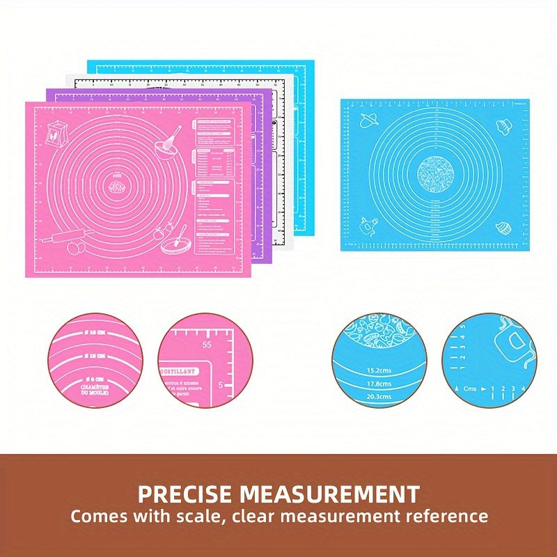 Extra Large Non-Stick Baking Mat for Rolling Dough, Multi-Size, Multi-Color