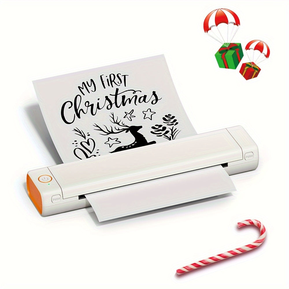 Impresora térmica portátil A4 en blanco y negro, inalámbrica, recargable, para etiquetas