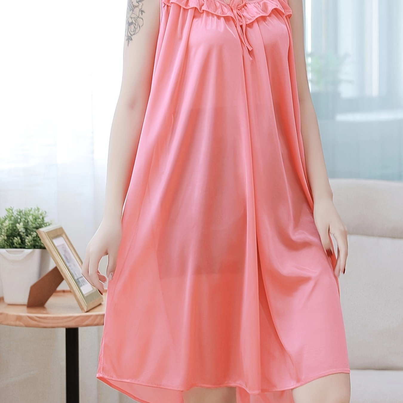 Women's Summer Nightgown Loose Fit Large Size Thin Sleepwear