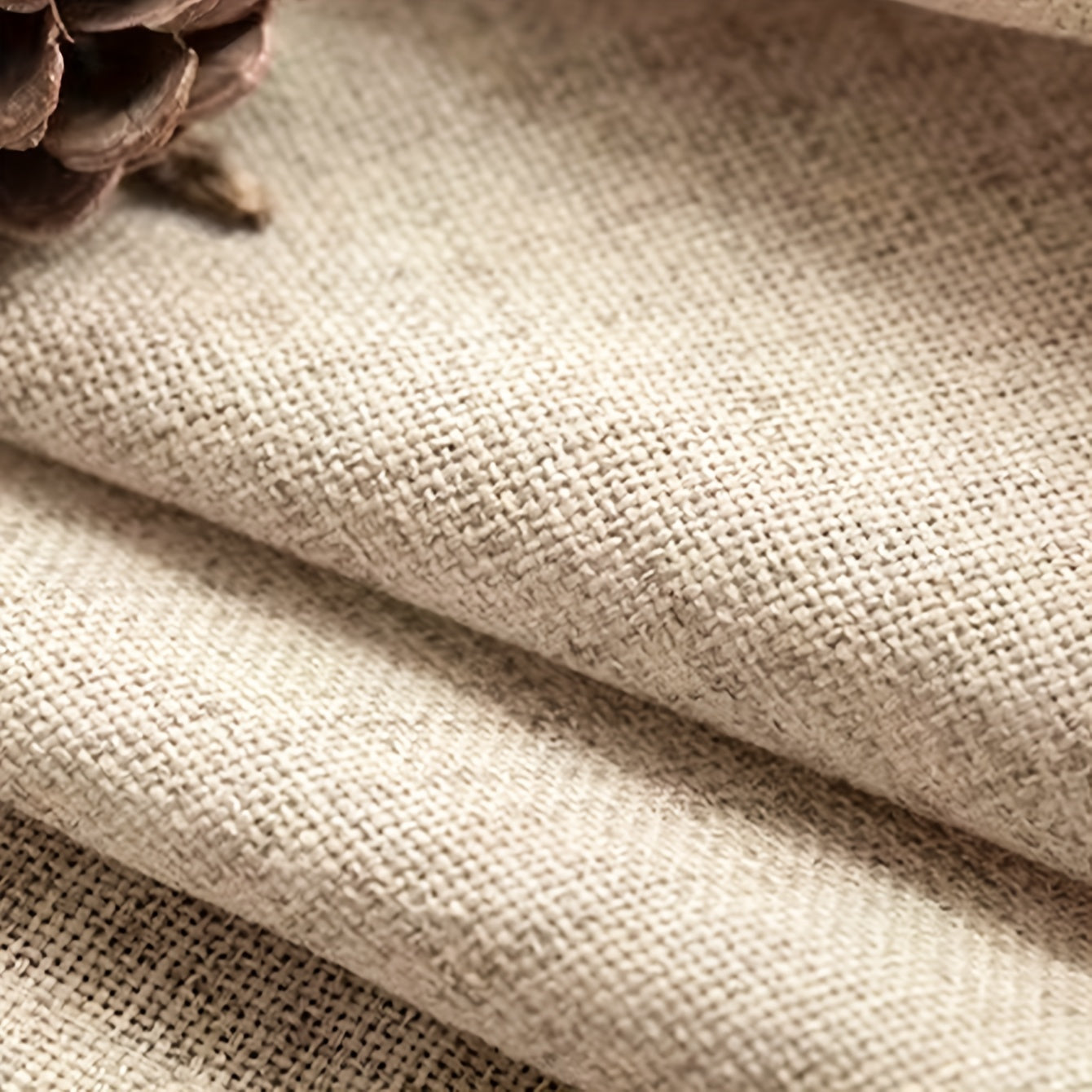 Elegant Faux Linen Curtain for Living Room Bedroom Office with Rod Pocket