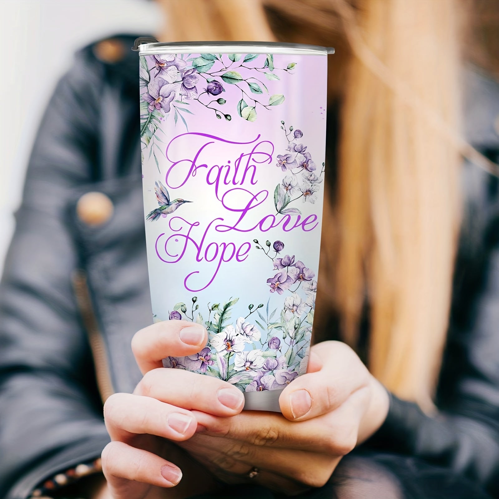 1 шт. Изолированный кофейный стакан с темой цветка колибри, идеальный подарок для мамы, бабушки, мамы, сестры или дочери на особые случаи, такие как дни рождения или День святого Валентина.