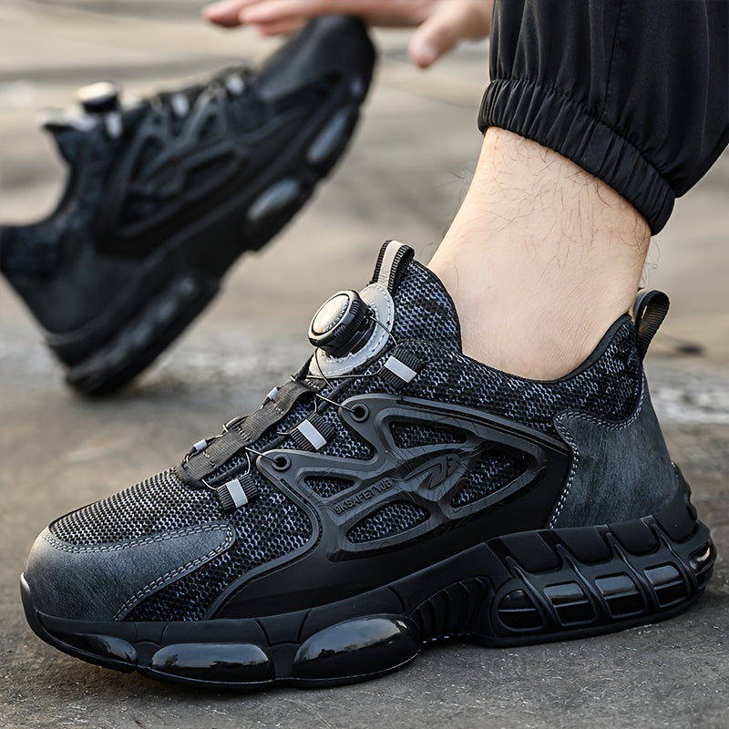 Unisex Breathable Mesh Work Shoes Steel Toe Casual Outdoor Safety Lightweight Puncture-Resistant