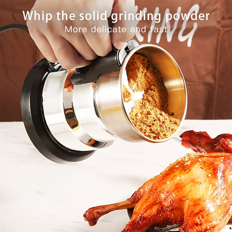 Electric Coffee and Grain Grinder 8-Blade Dry Spice Grinder with One-Button Start