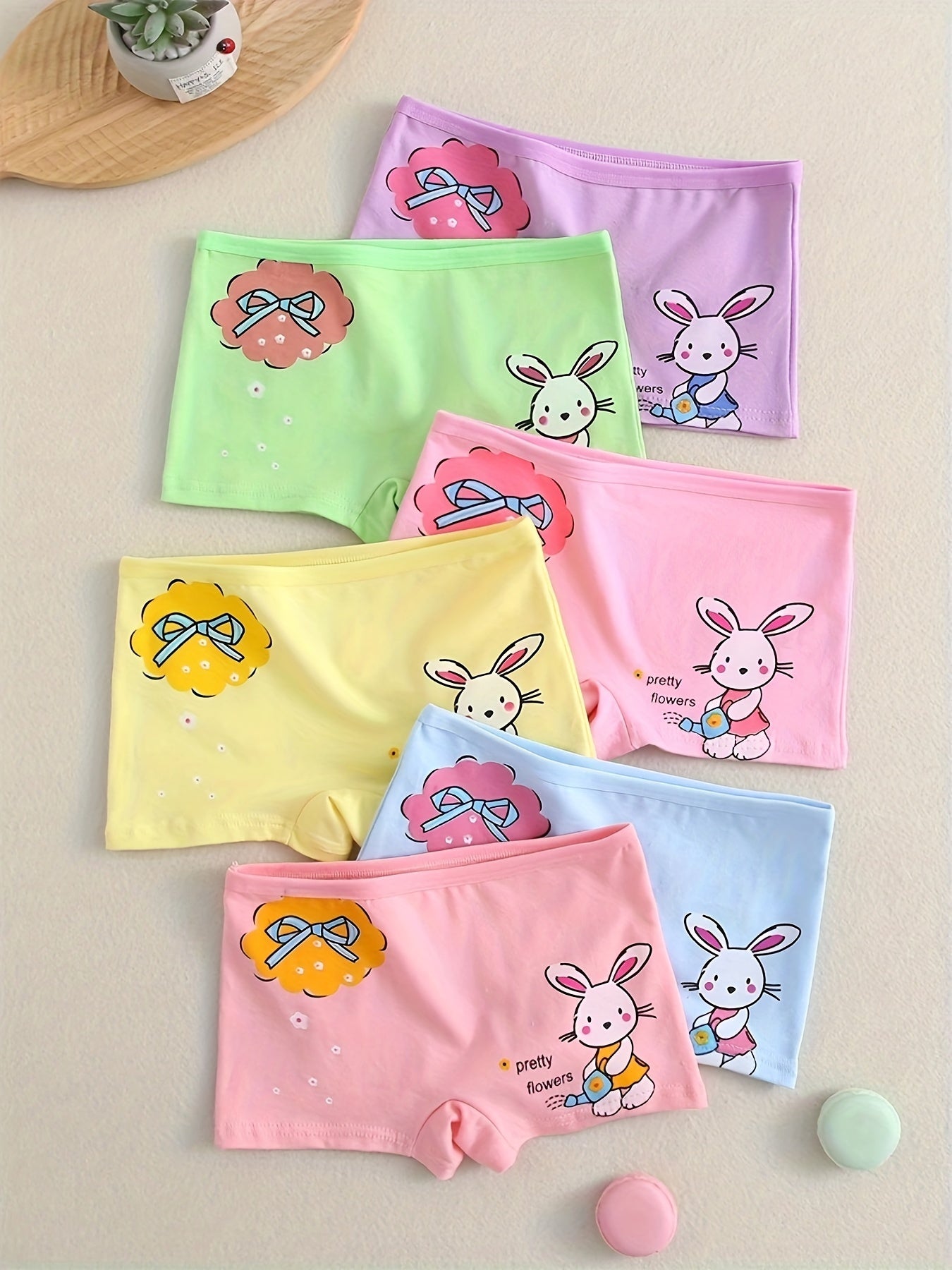 Girls' Boyshorts Set of 6 Cotton Breathable Casual Underwear for Kids