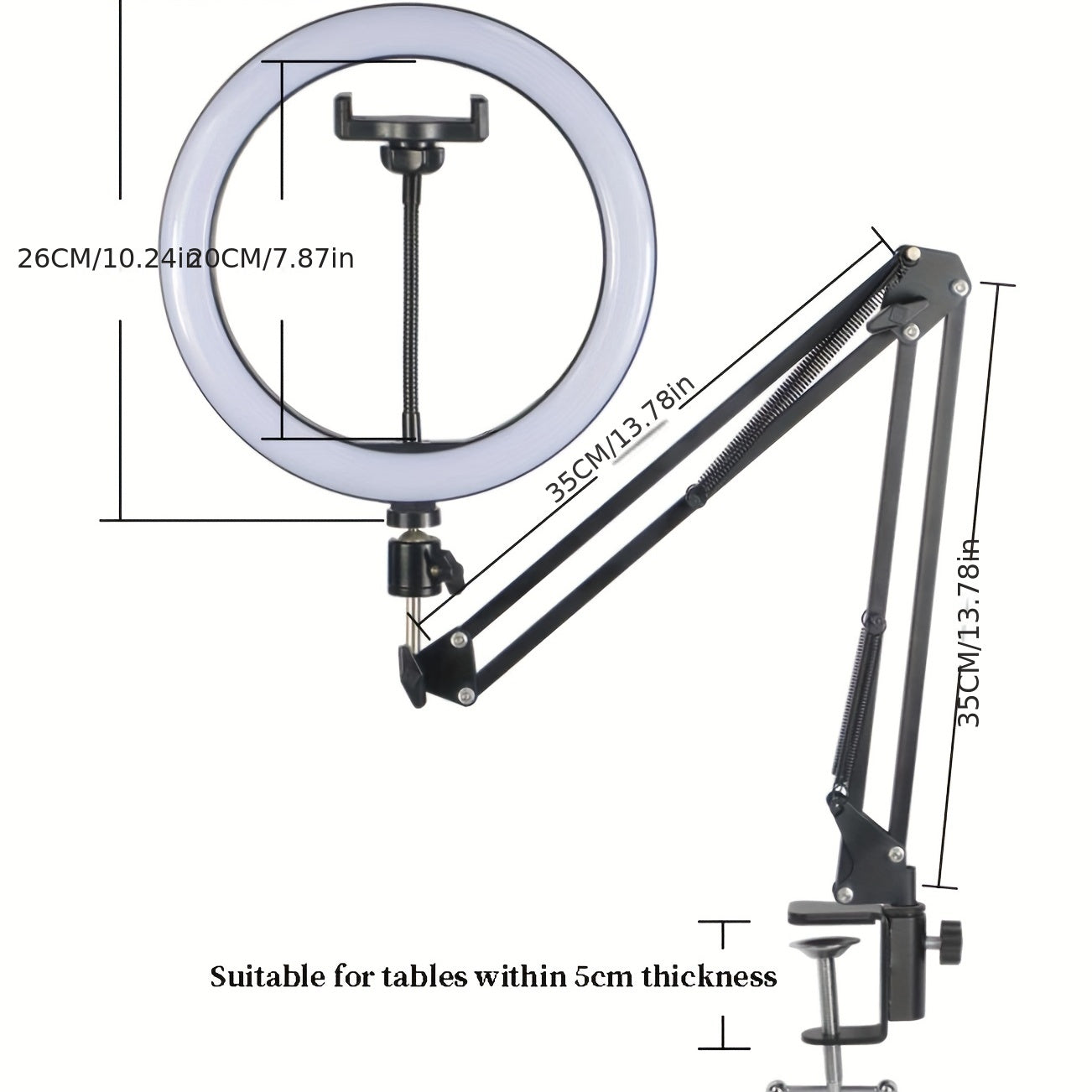 10-Inch LED Light Suspension Arm Holder for Lighting Fixtures