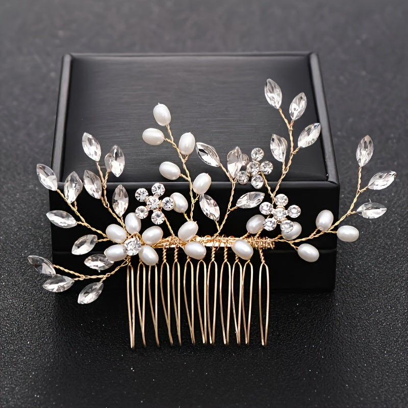 Wedding Hair Comb Crystal Rhinestone Bridal Hair Accessory for Weddings and Parties