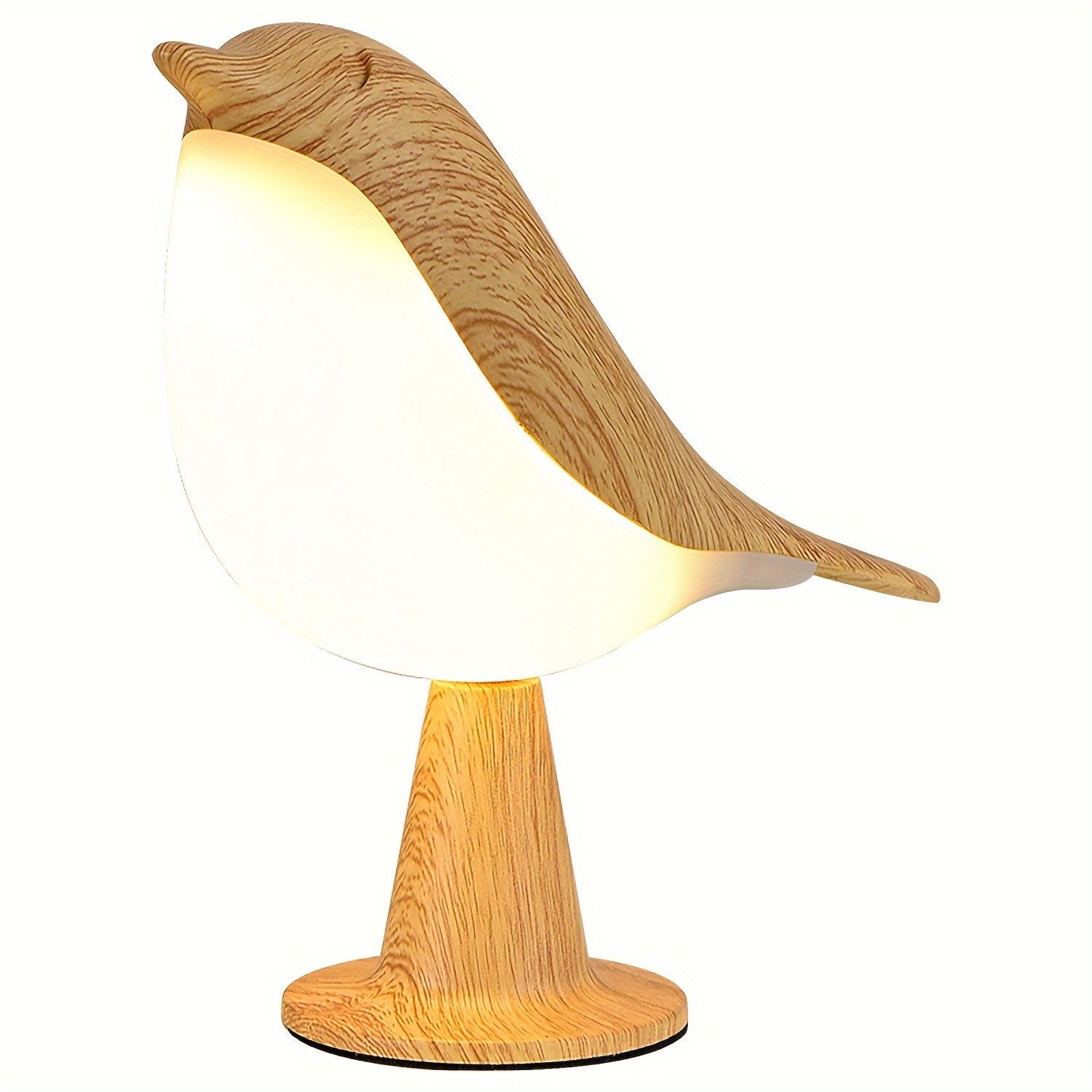 Art Deco Bird LED Table Lamp with Touch Night Light Rechargeable Lithium Battery and USB Cable in Maple Leaf Color