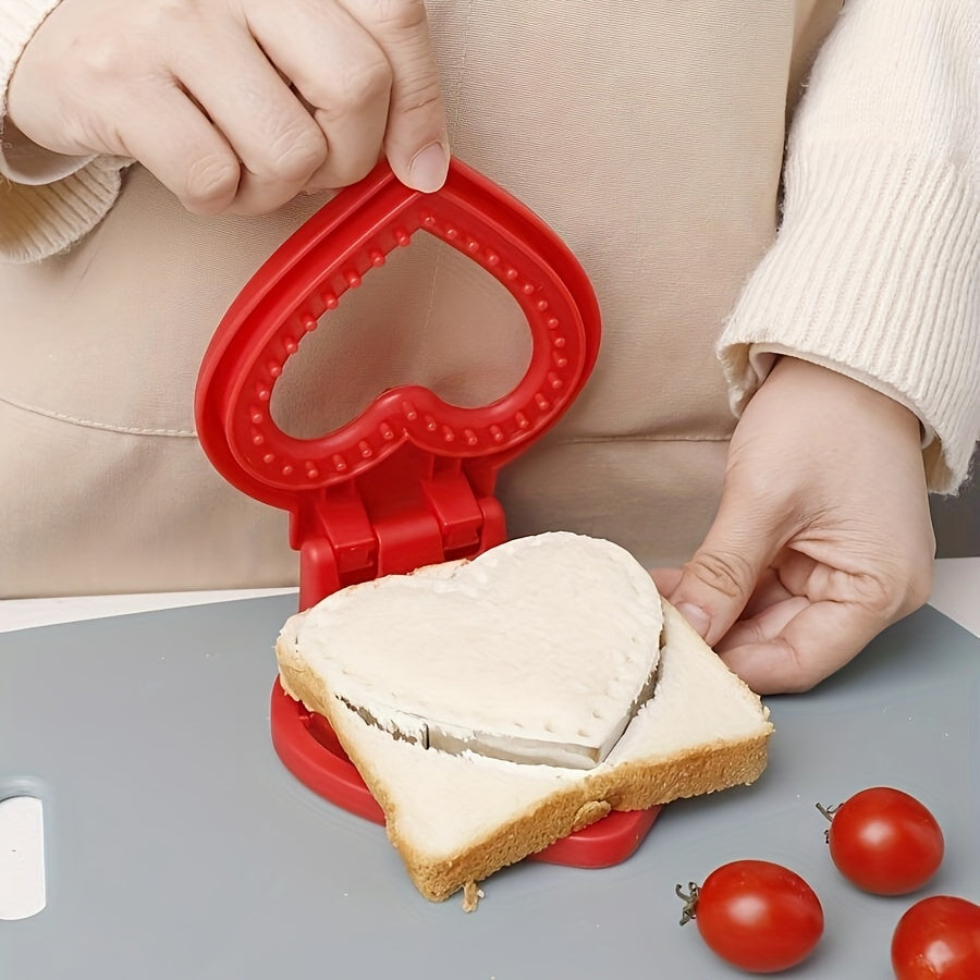 Stainless Steel Heart-Shaped Sandwich Cutter and Sealer Set for Lunch and Baking