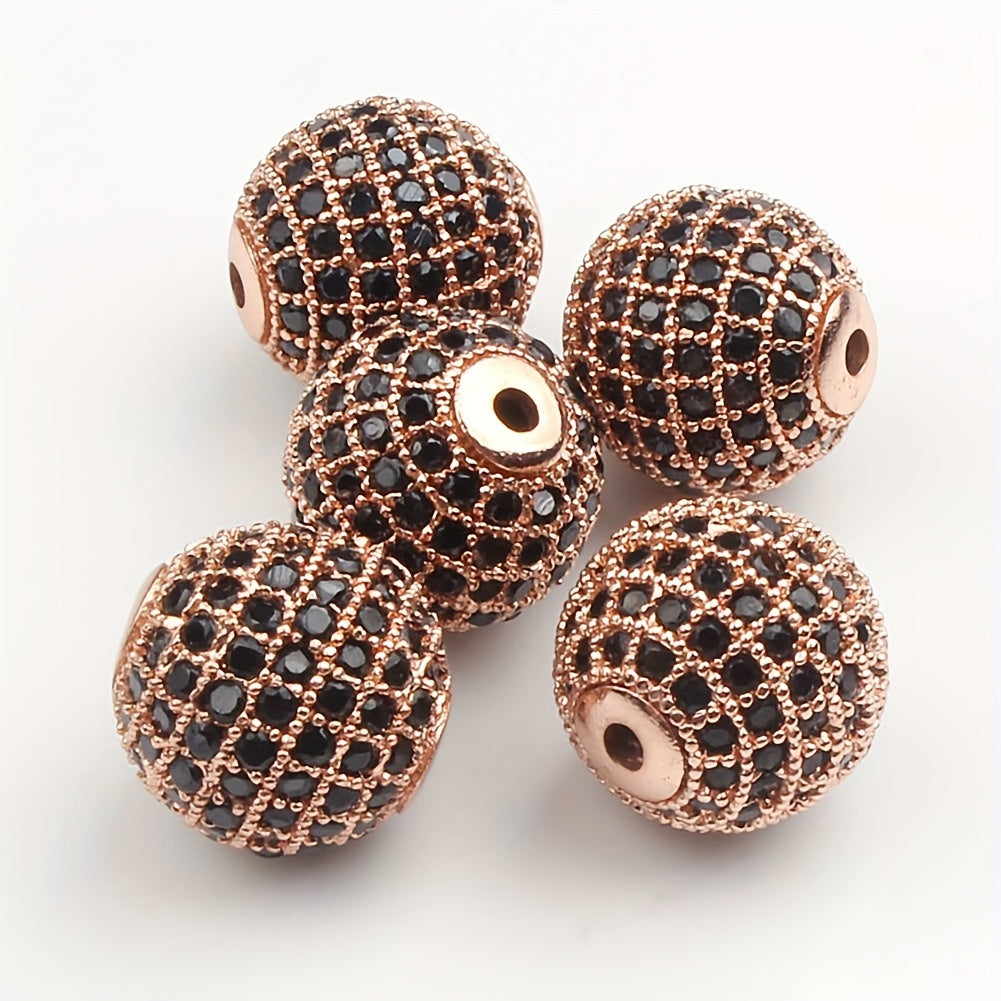 Set of 3 Cubic Zirconia Ball Charms 6/8/10mm for Bracelet Making