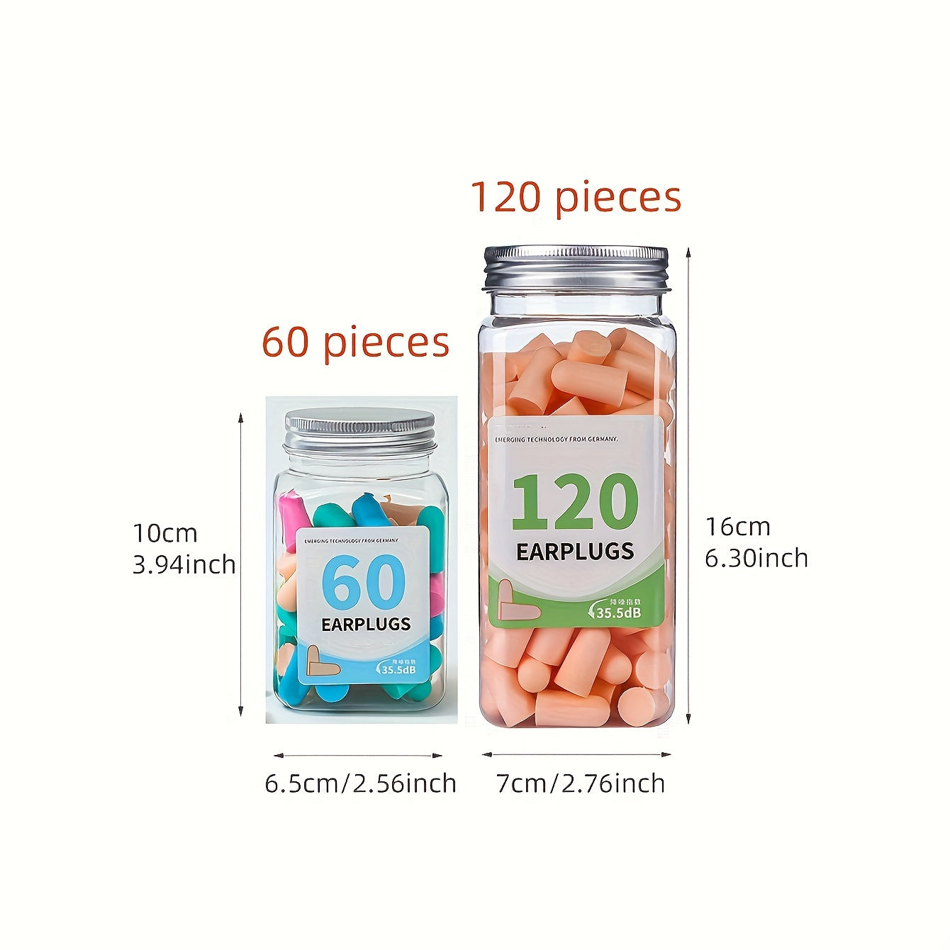 Многоразовые беруши с шумоподавлением для сна - Идеально для студентов и домашнего использования, 60/120 шт., Звукоизолирующие