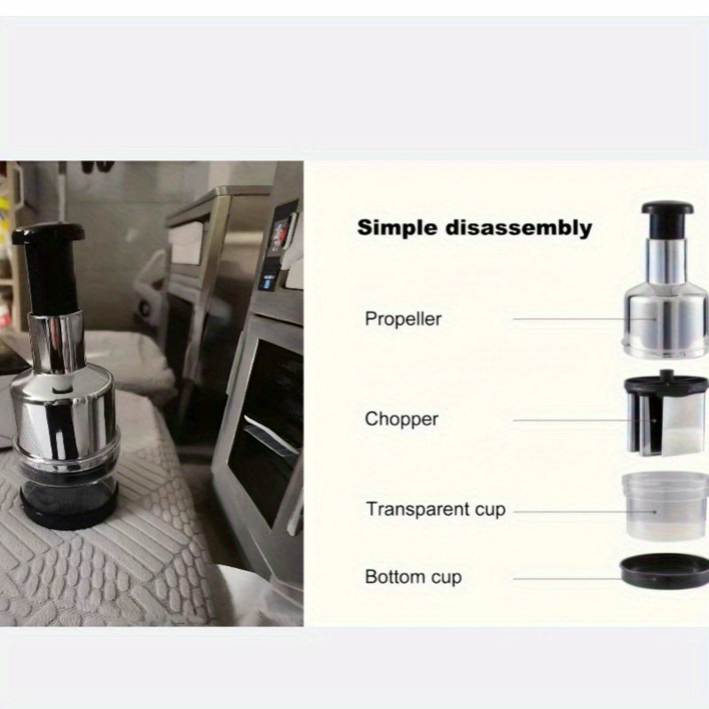 Prensa de ajo de acero inoxidable, picadora de alimentos para cocinas de autocaravana, decoración interior