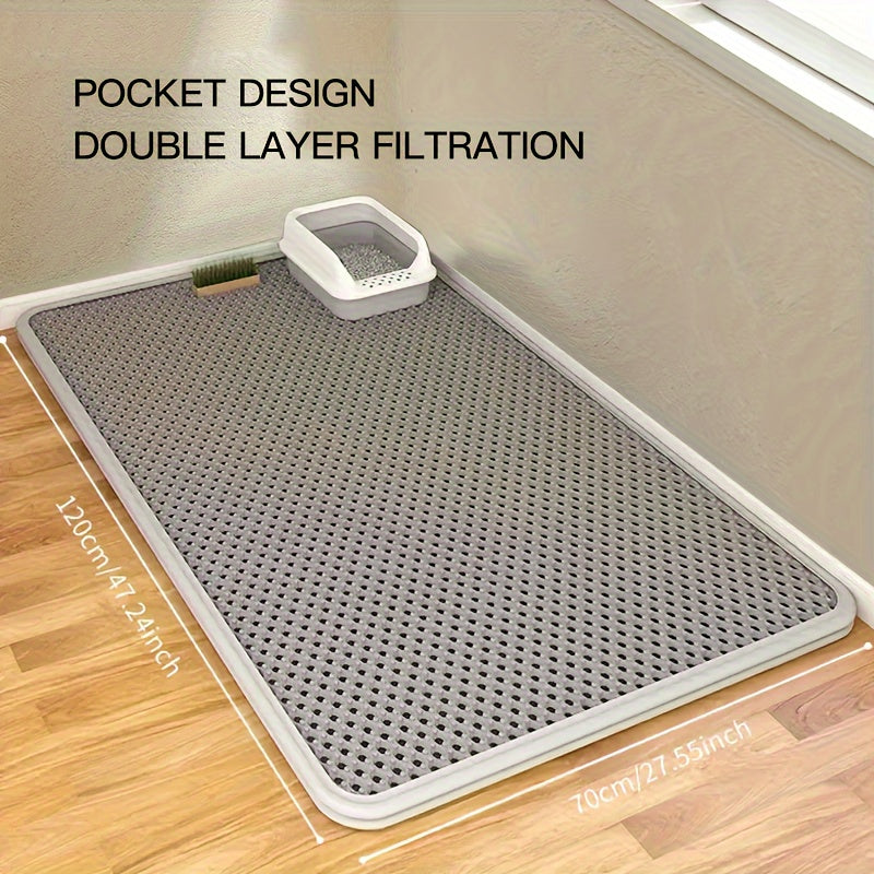 XL Double Layer Honeycomb Cat Litter Mat Non-Slip Dust Control Waste Catcher