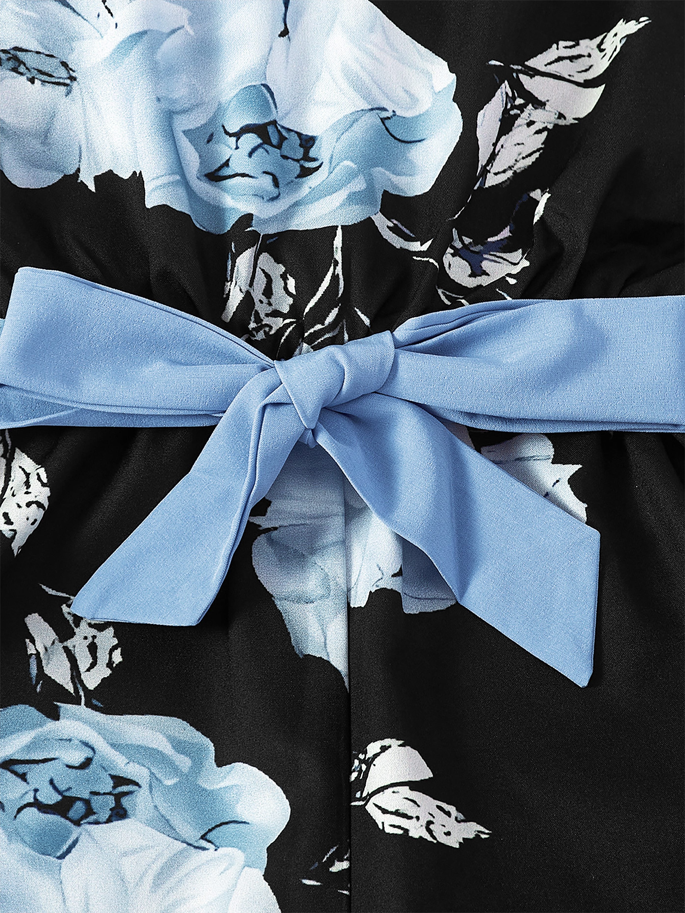 Детский цветочный комбинезон для девочек до 12 лет с пуговицами и лацканом