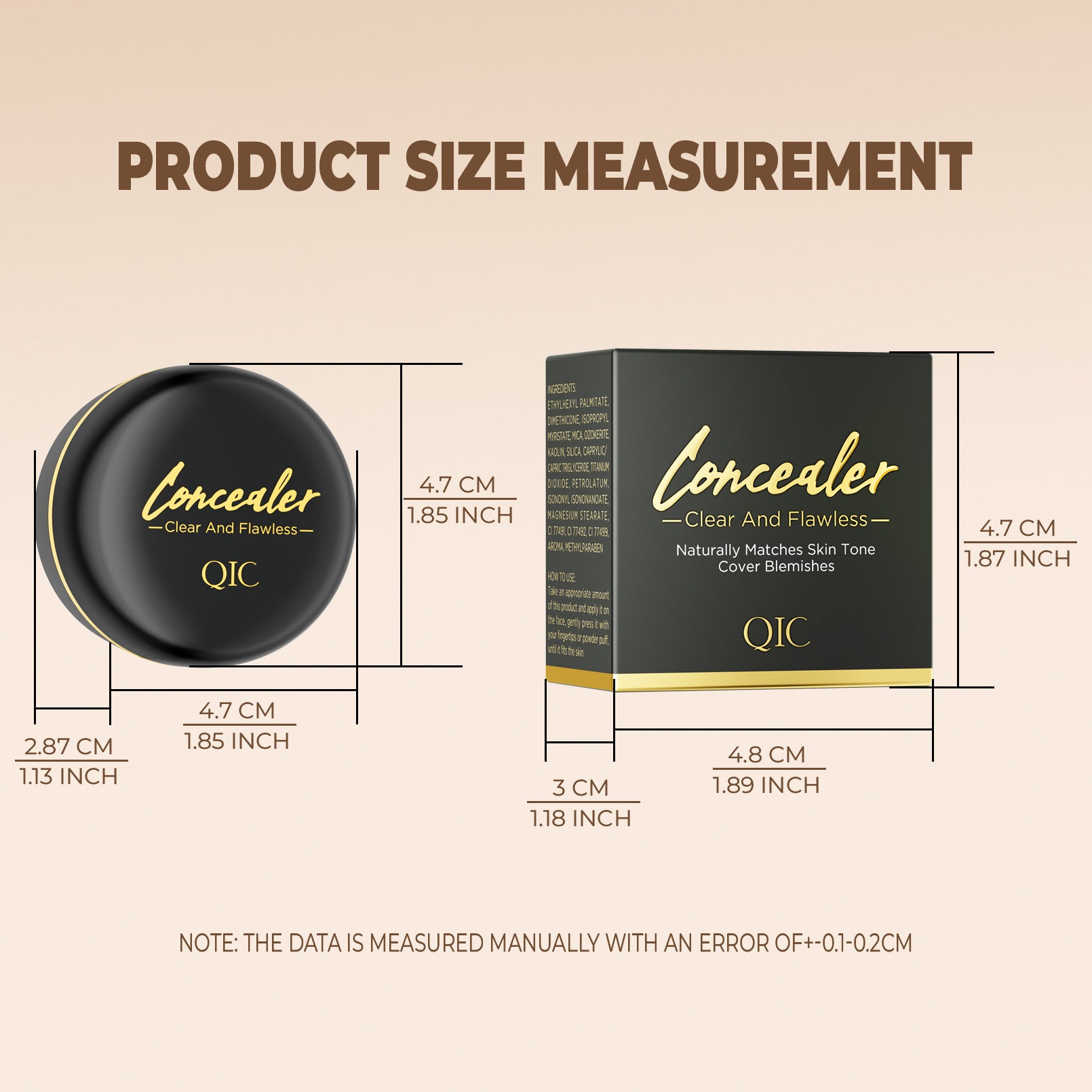 Full Coverage Waterproof Matte Concealer Cream for All Skin Tones with Plant-Based Formula