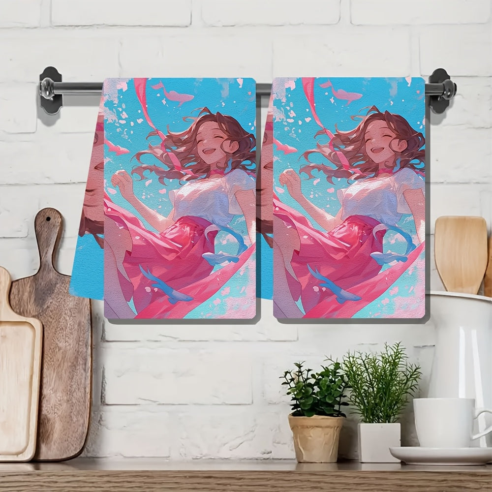 Набор из 2 кухонных полотенец: ультрамягкие и высокоабсорбирующие, идеально подходят для праздничного декора, машинная стирка, 16x24 дюйма - Ты приносишь радость в мой мир