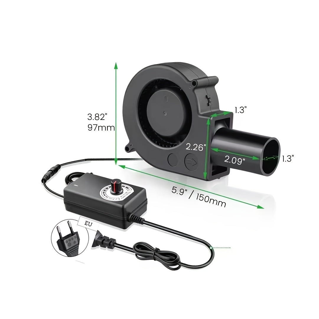 Mos funksiyali olovli pech uchun sozlanadigan tezlikdagi ventilyator, yog'och uchun barbekyu, chiqindi yog' fan