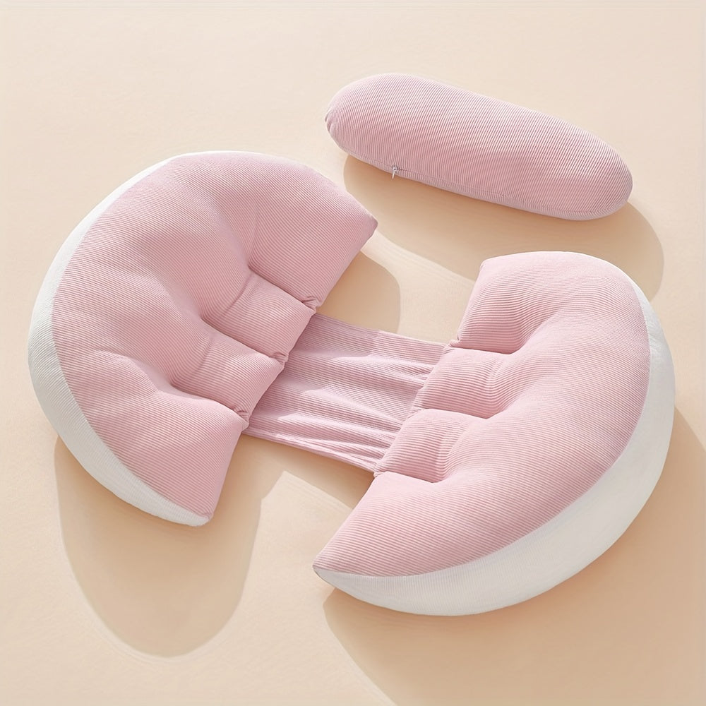 U-Shaped Pregnancy Pillow for Side Sleeping Support Waist Abdominal Cushion