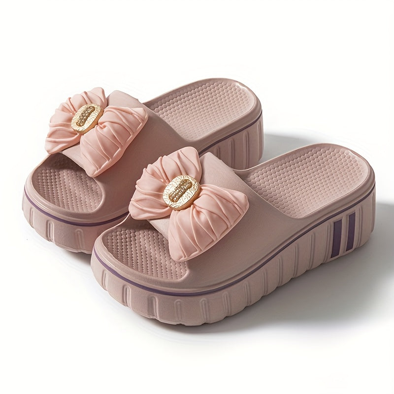 Women’s Summer EVA Slide Sandals Open-Toe Casual Beach Shoes Beige Non-Slip