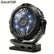 Compact Camping Fan with LED Lantern 4000mAh USB Rechargeable Quiet 360° Rotation