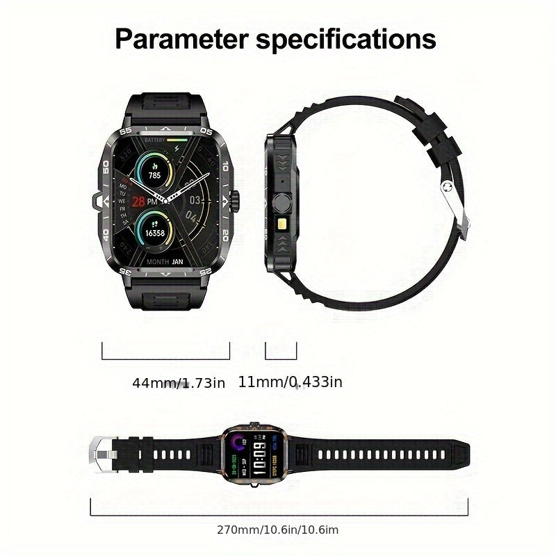 Smart Watch with Call Answering LED Altimeter Barometer 100+ Sports Modes Fitness Tracker Waterproof IP67