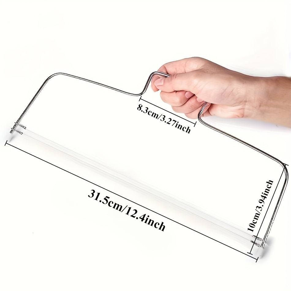 Double Wire Layered Bread Knife with Groove Markings, Adjustable Stainless Steel Cake Slicer